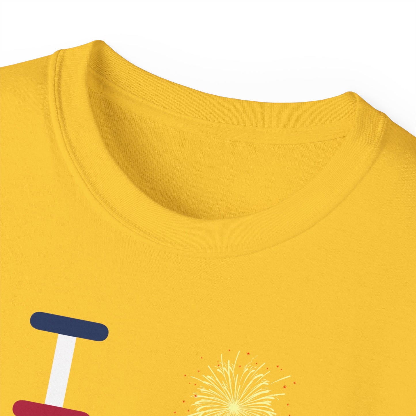 I Burst LongD cotton tee negative flag Chicago upright logo (Patriotic colors)