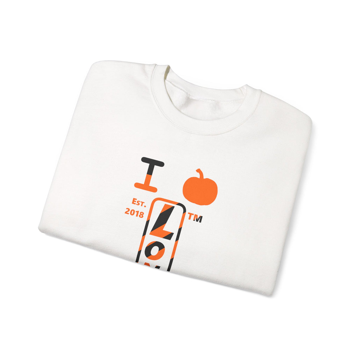 I pumpkin LongD Tag positive upright pixel-weighted 12-striped logo crewneck sweatshirt