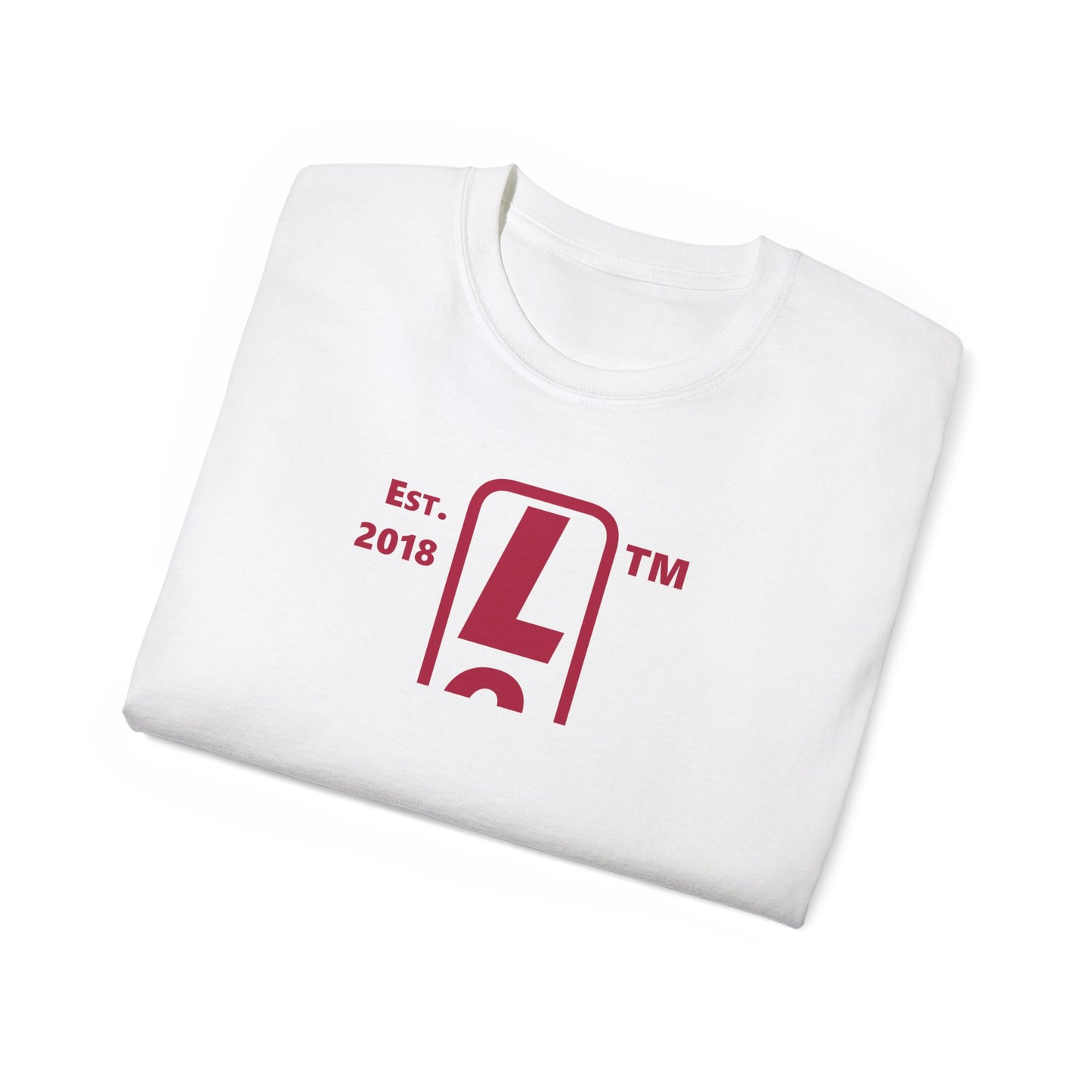 LongD cotton tee positive horizontal 3-striped Hyde Park upright logo (Patriotic colors)