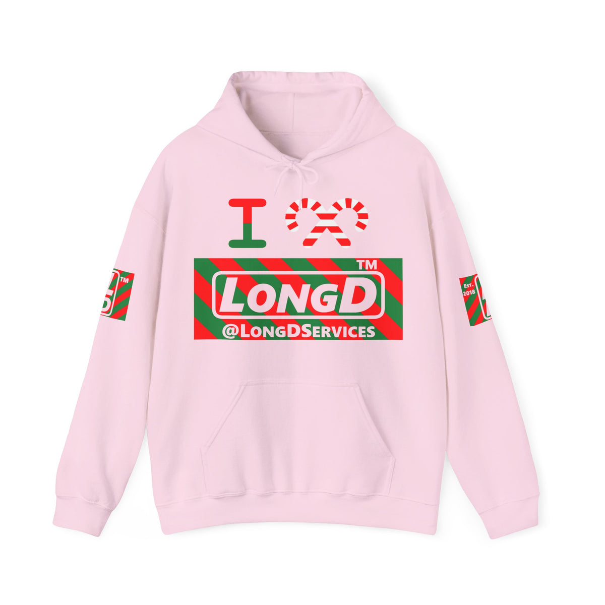 I candy cane LongD Tag negative 12-striped 4-print logo hoodie