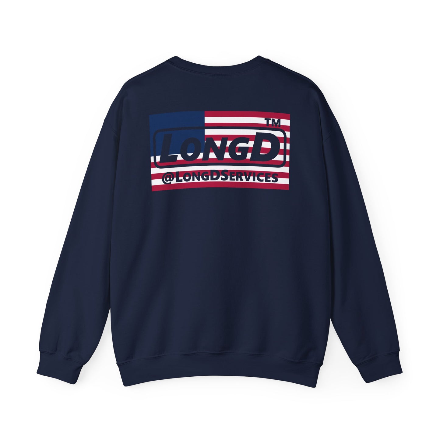 I firecracker LongD negative flag front-back tag-domain logo crewneck sweatshirt