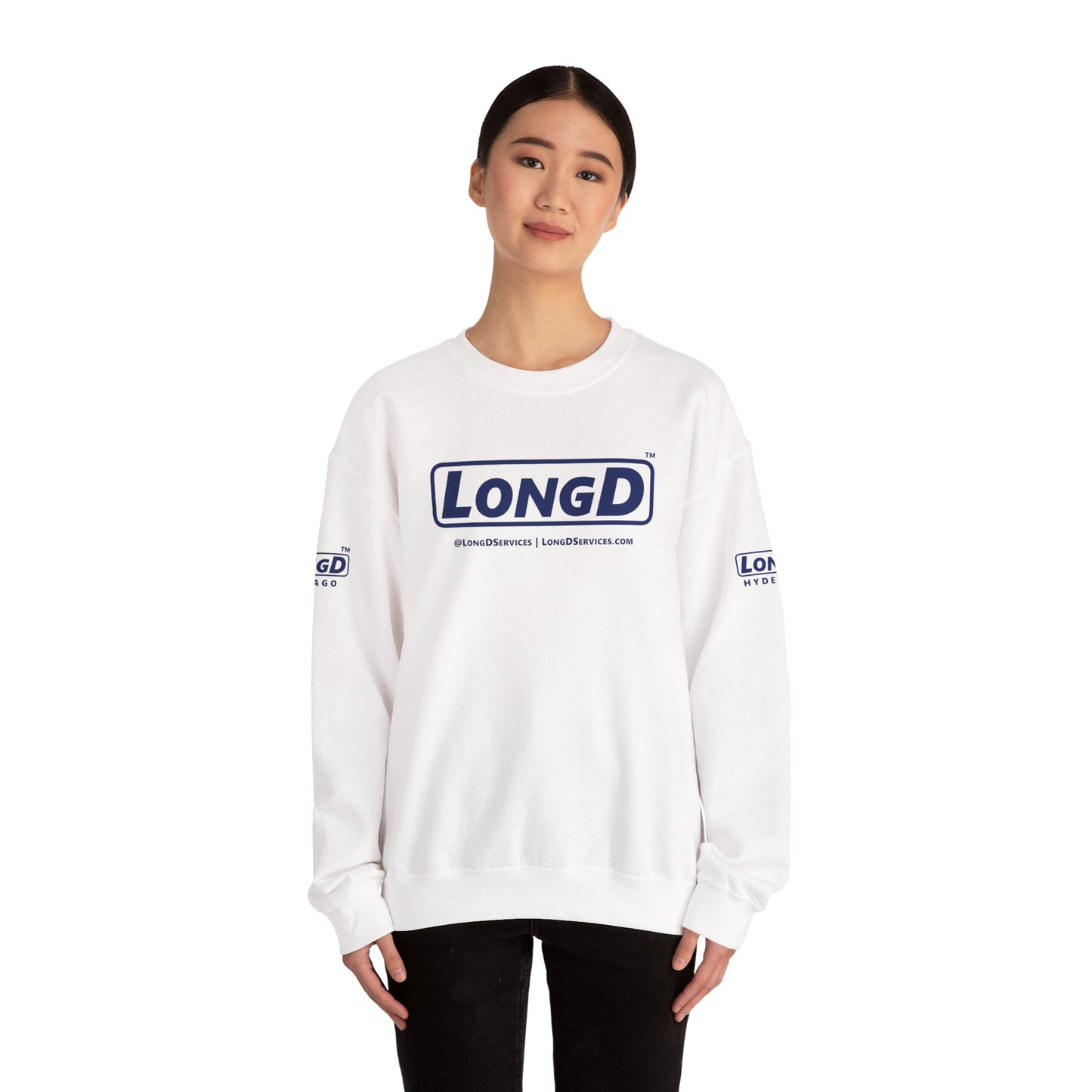 LongD official 4-print original logo crewneck sweatshirt