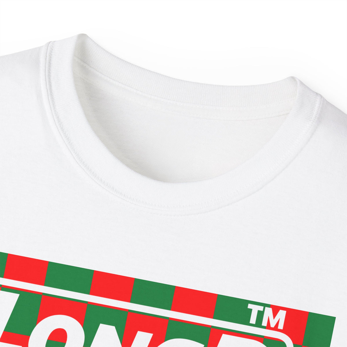 LongD Hyde Park negative checkered logo (Xmas colors) cotton tee