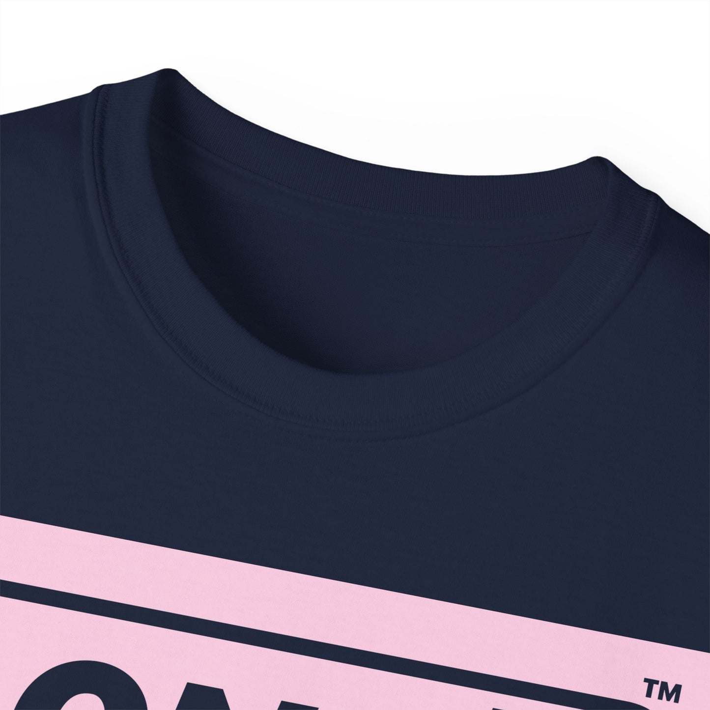 LongD® Logo Cotton Tee (Easter pastel pink negative text)