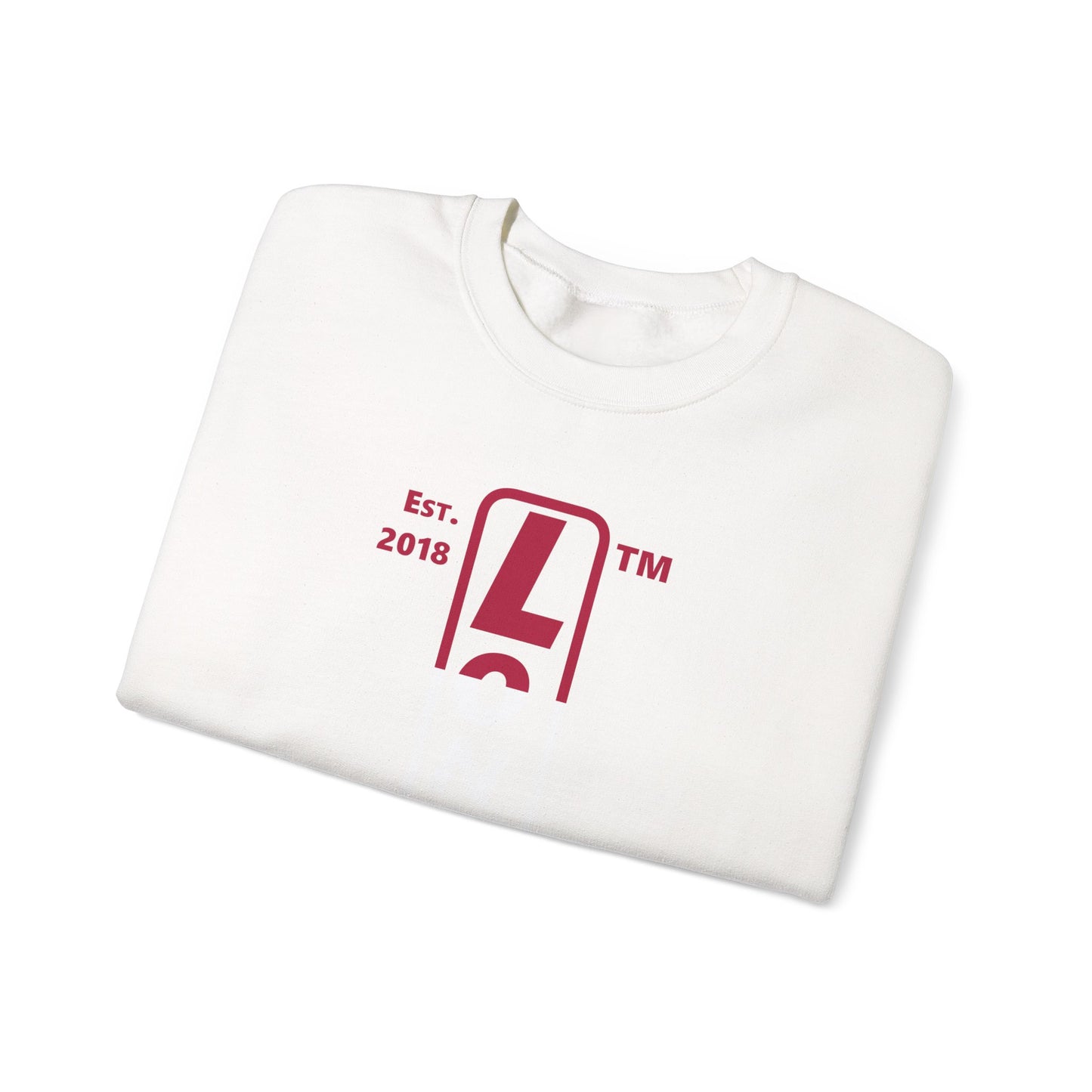 LongD positive horizontal 3-striped Hyde Park upright logo crewneck sweatshirt (patriotic colors)