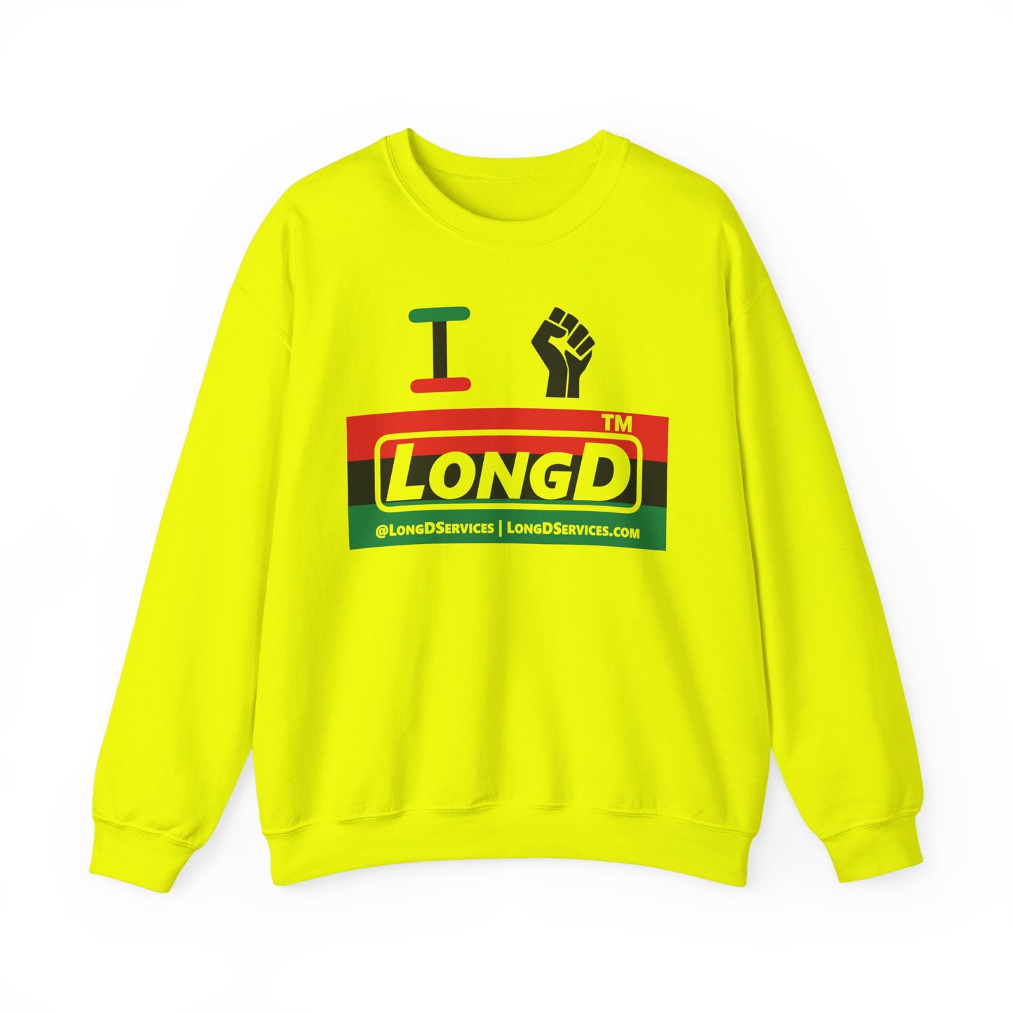 I fist LongD negative horizontal 3-striped tag-domain logo crewneck sweatshirt