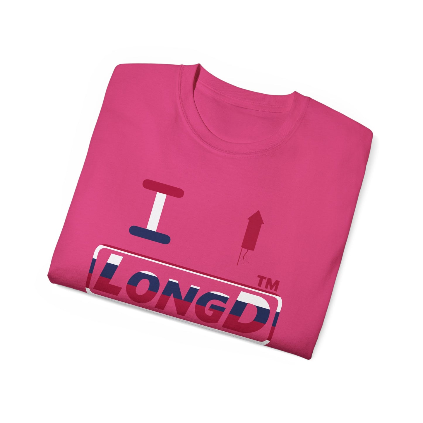 I firecracker LongD positive horizontal 6-striped tag logo cotton tee