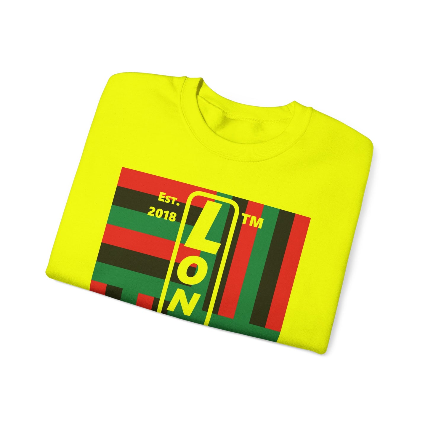 LongD negative windmill Hyde Park upright logo crewneck sweatshirt (Juneteenth colors)