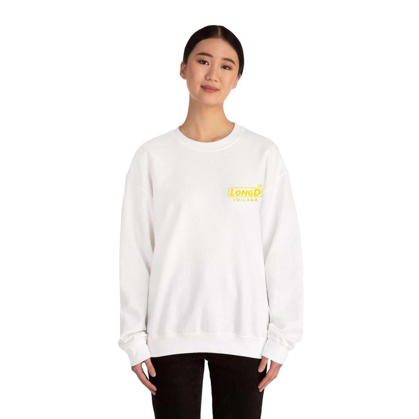 Embroidered Unisex Heavy Blend™ Crewneck Sweatshirt alternate (reverse) basic Chicago logo