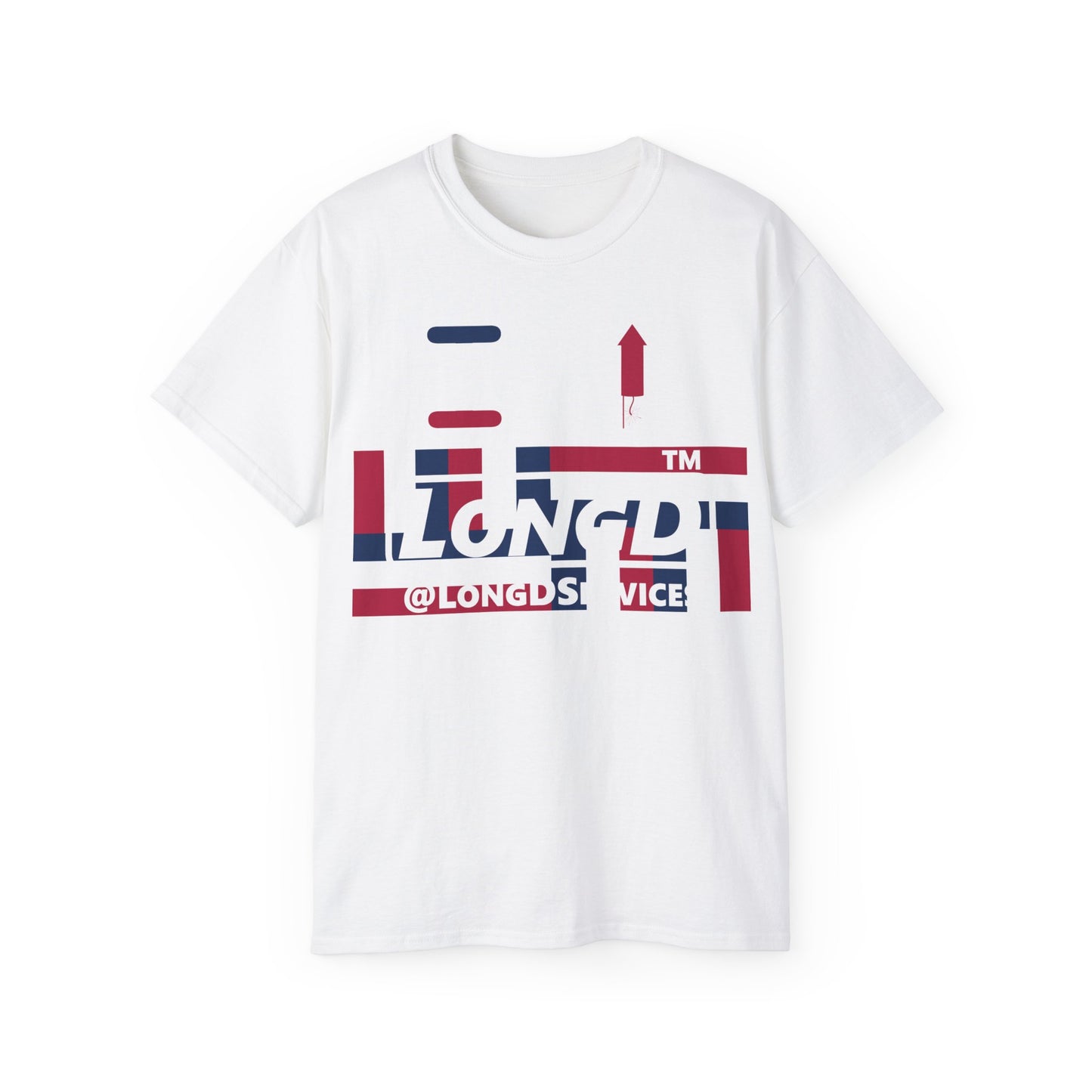 I firecracker LongD negative modified windmill tag logo cotton tee