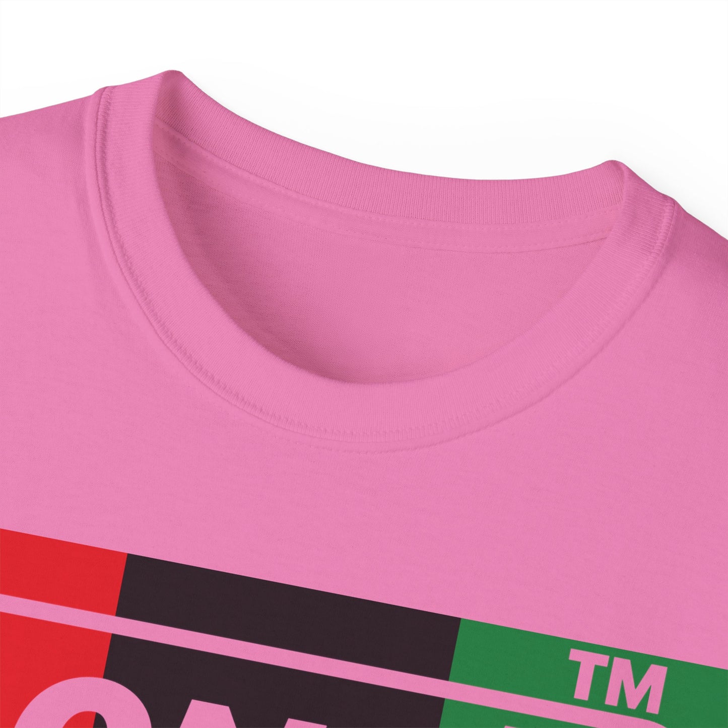 LongD negative vertical 3-striped Hyde Park logo cotton tee (Juneteenth colors)