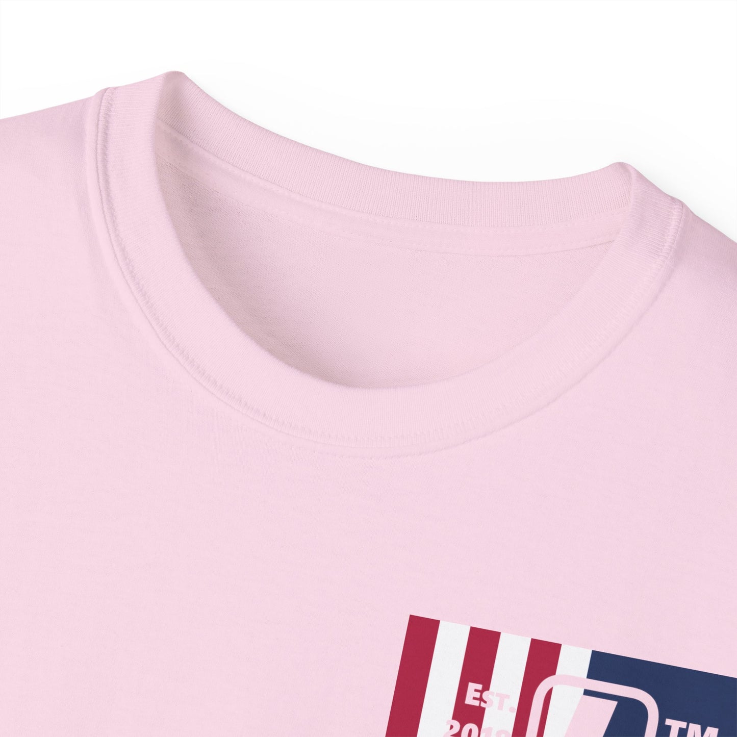 LongD cotton tee negative cropped flag single-breasted front-back Chicago upright logo (Patriotic colors)