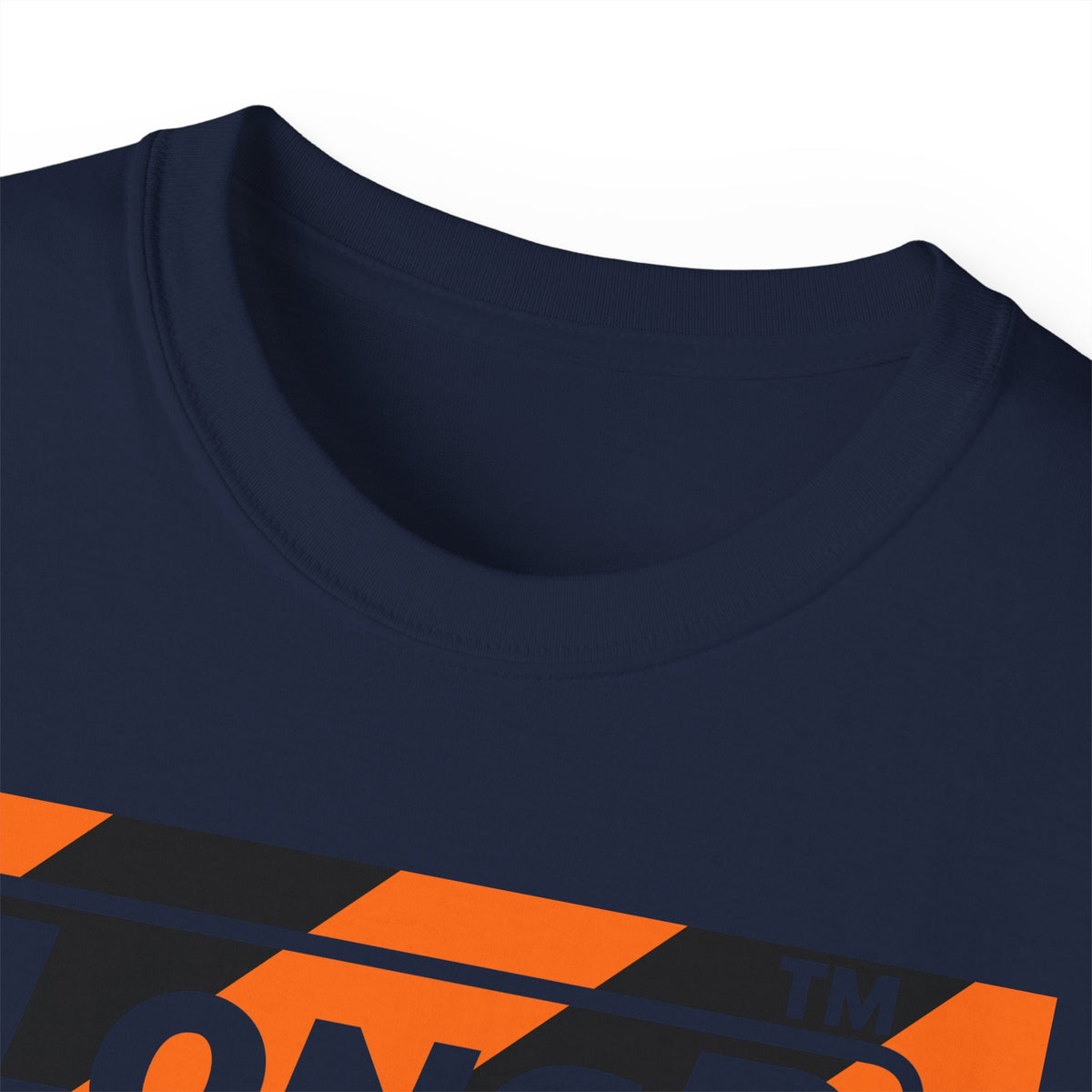LongD Hyde Park negative diagonal 6-striped front-back logo (Halloween colors) cotton tee
