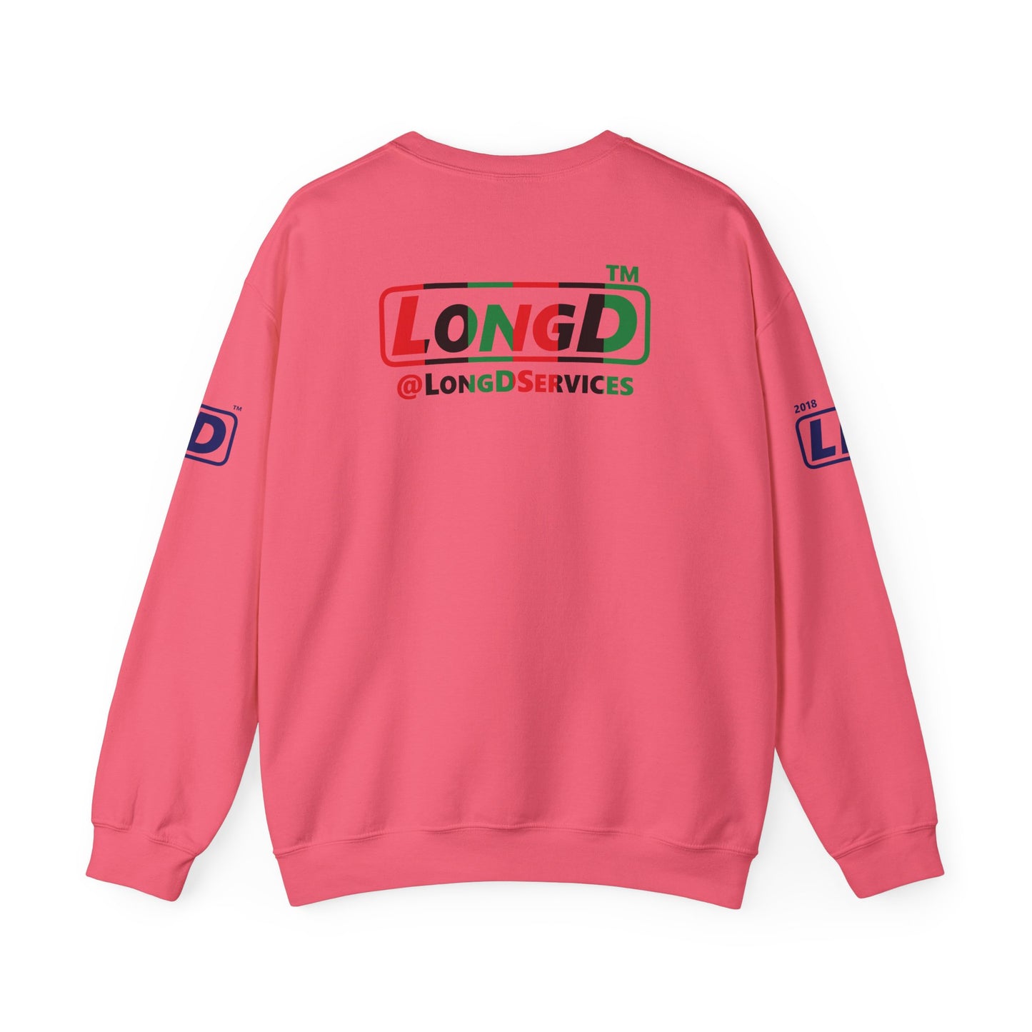 I fist LongD positive vertical 6-striped 4-print tag logo crewneck sweatshirt