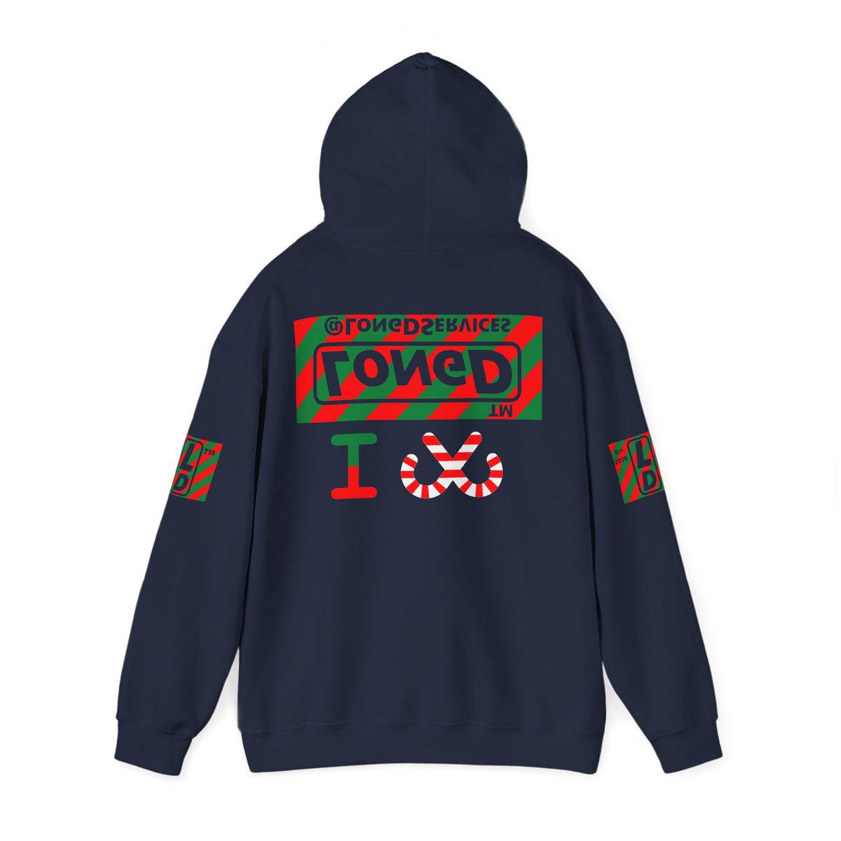 I candy cane LongD Tag negative 12-striped 4-print logo hoodie