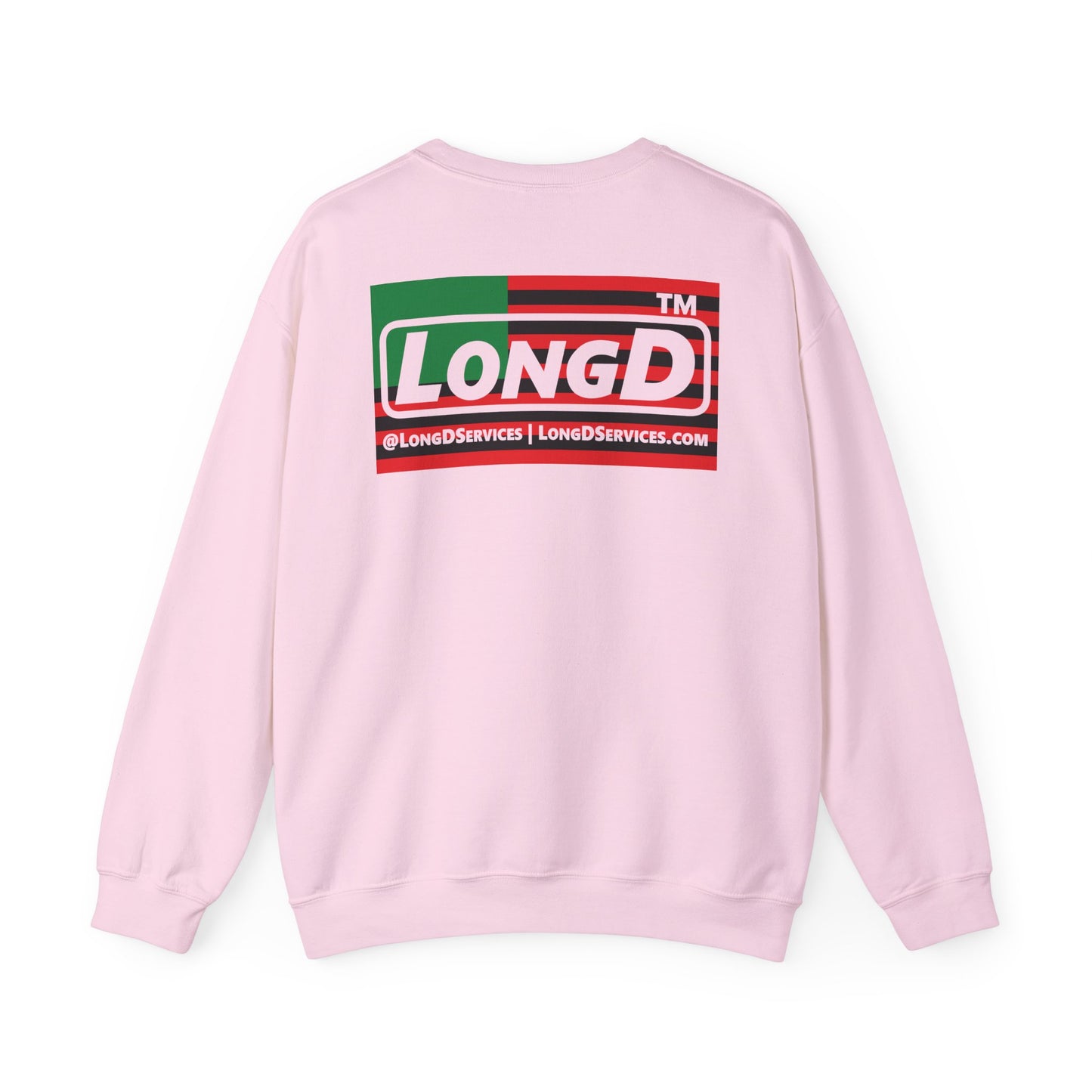 I fist LongD negative flag front-back tag-domain logo crewneck sweatshirt