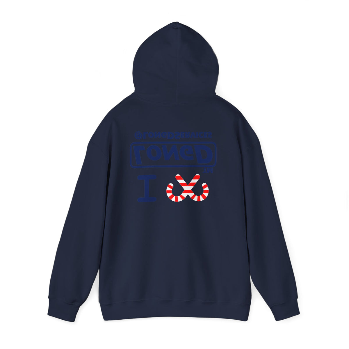 I candy cane LongD Tag positive official basic navy front-back logo hoodie