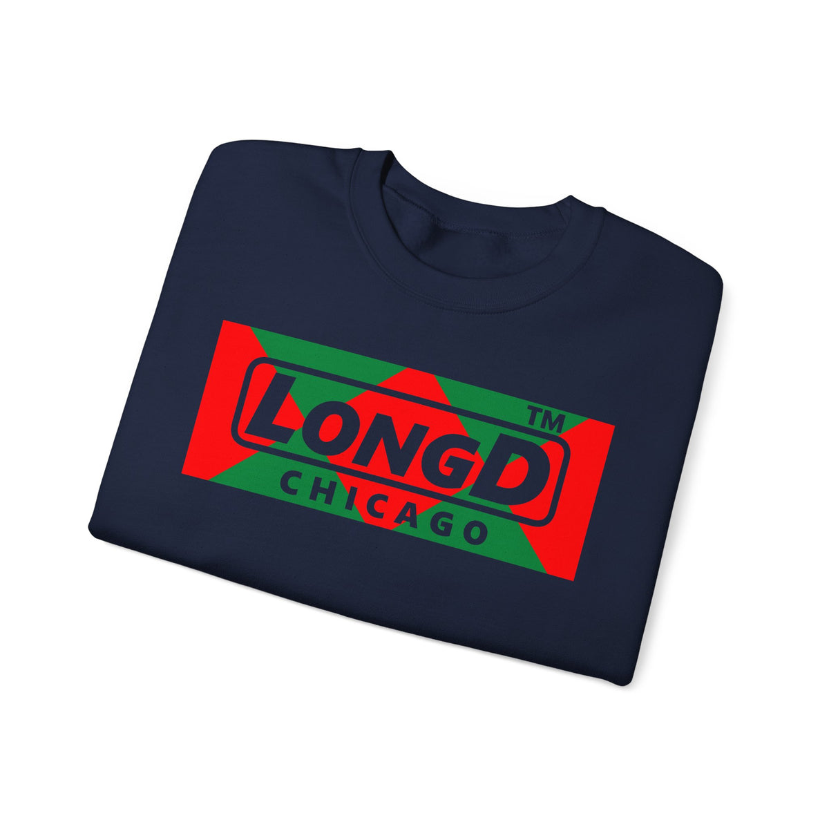 LongD Chicago negative big argyle logo (Xmas colors) crewneck sweatshirt