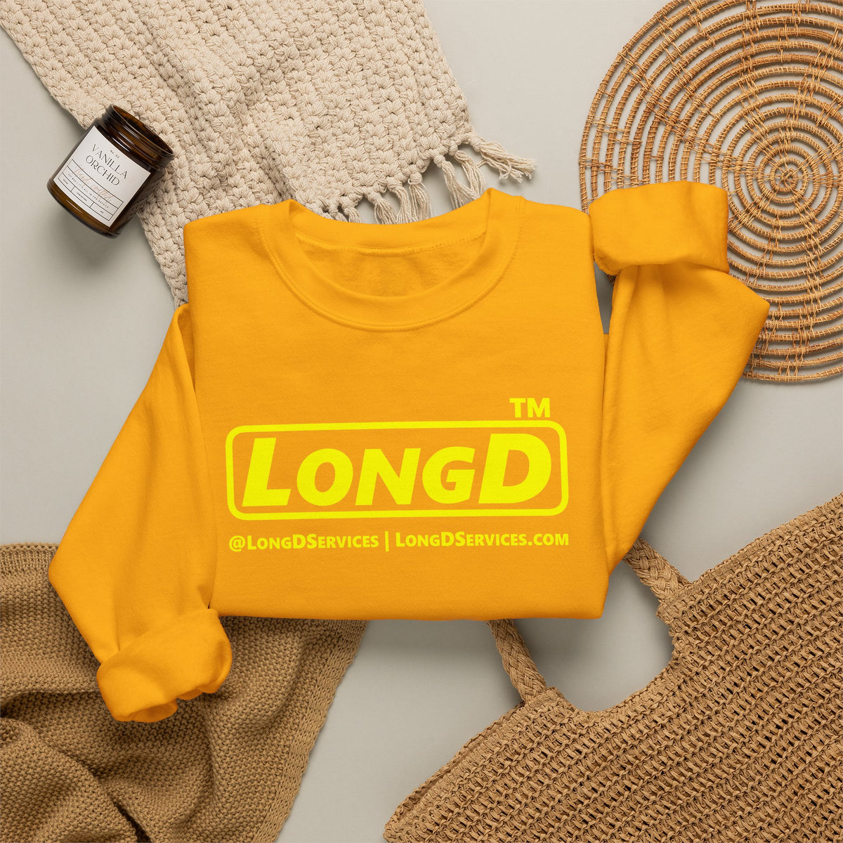 LongD Tag-domain positive alternate basic logo crewneck sweatshirt