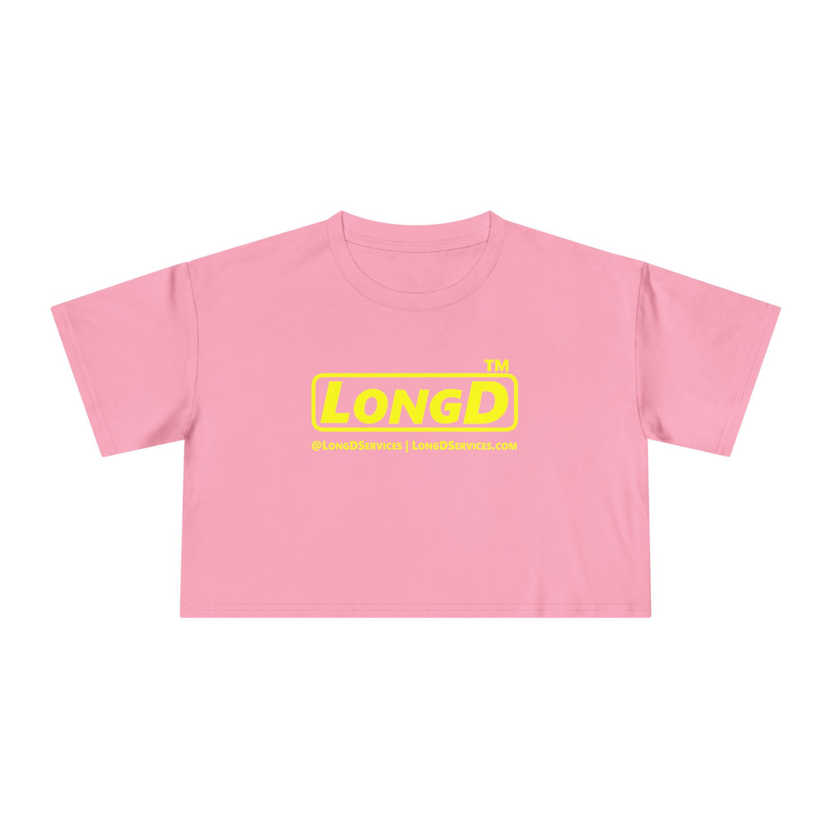 LongD Tag-domain positive alternate basic logo crop tee