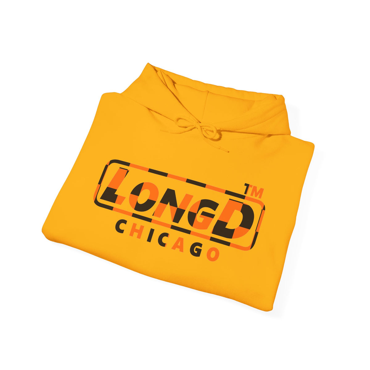 LongD Chicago positive checkered logo (Halloween colors) hoodie