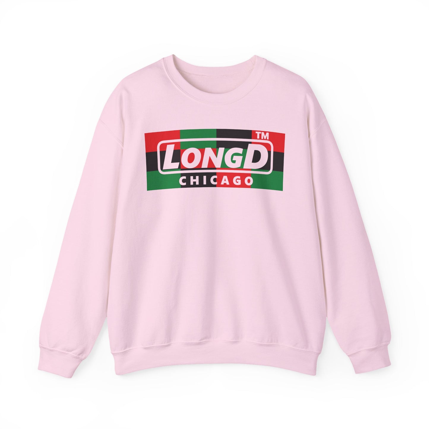 LongD negative 3x4 Chicago logo crewneck sweatshirt (Juneteenth colors)