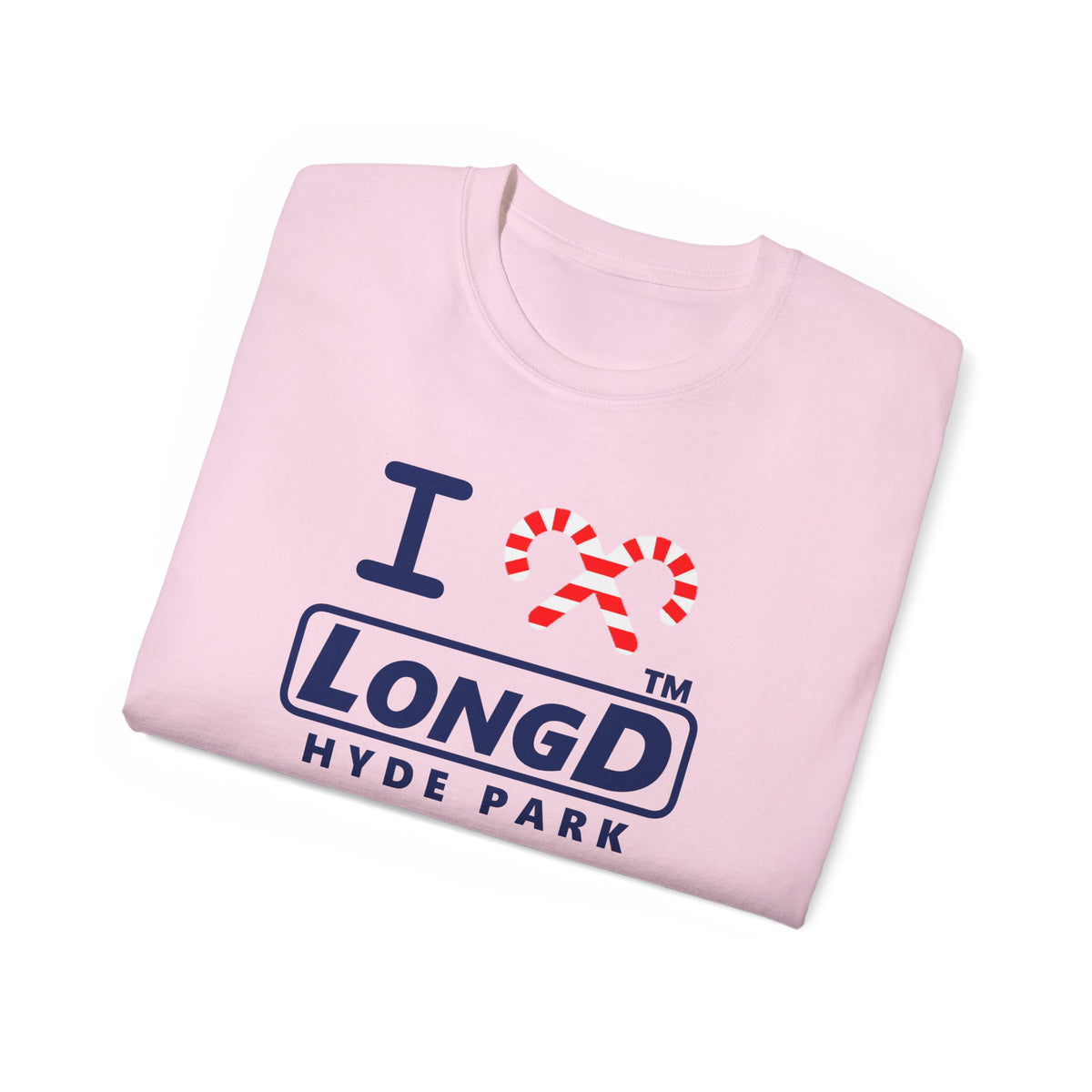 I candy cane LongD Hyde Park positive official basic navy front-back logo cotton tee