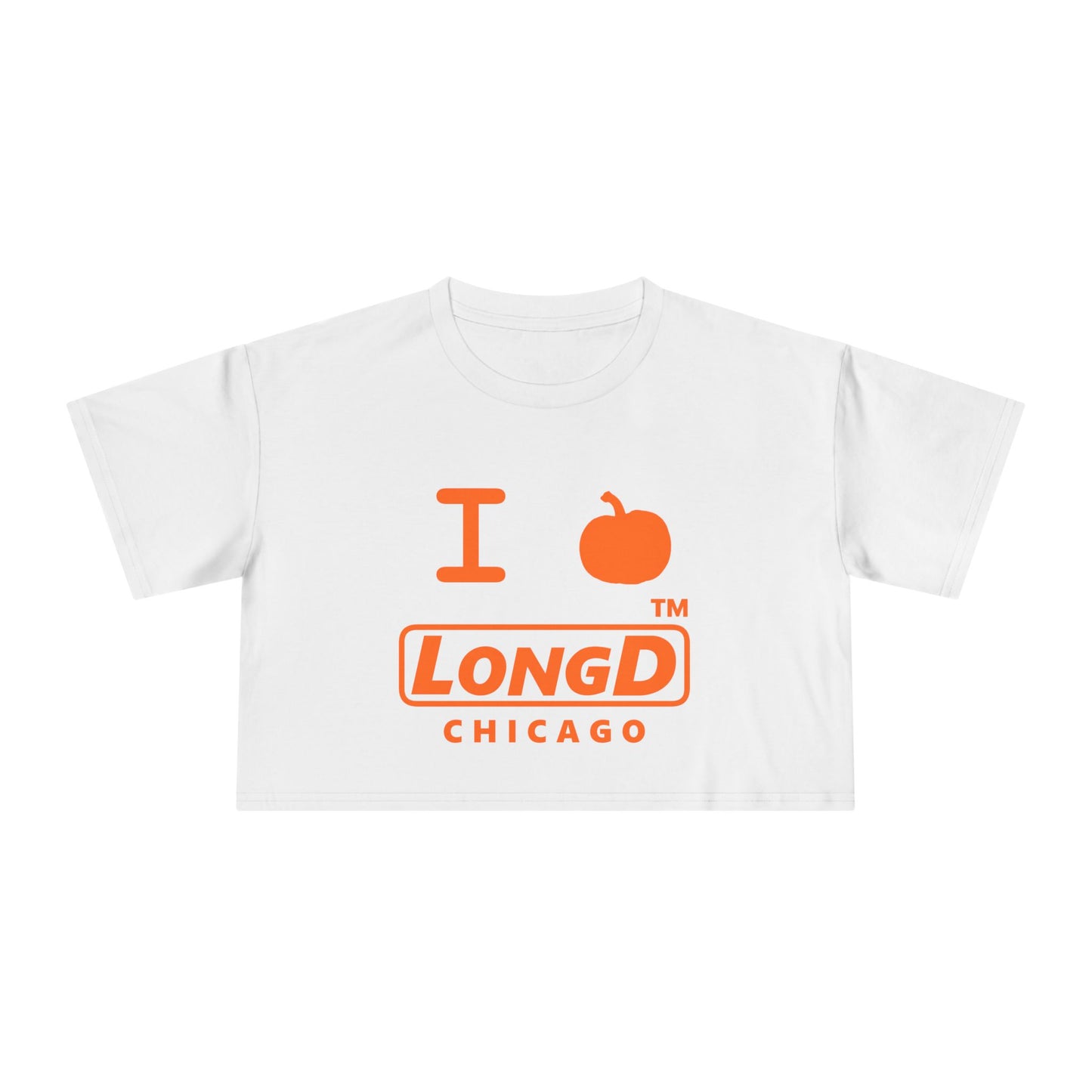 I Pumpkin LongD Logo Crop Tee orange basic Chicago logo
