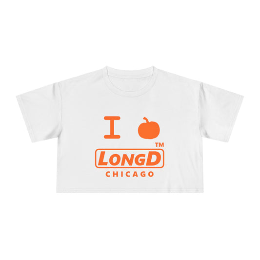 I Pumpkin LongD Logo Crop Tee orange basic Chicago logo
