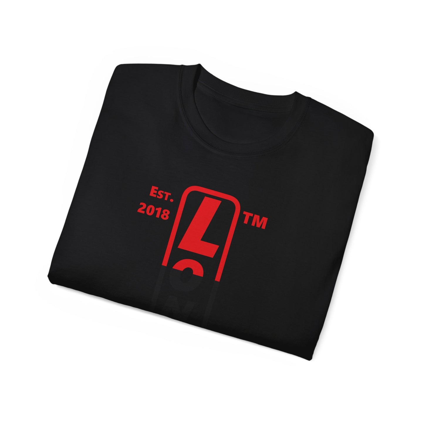 LongD Cotton Tee positive horizontal striped Hyde Park upright logo (Juneteenth colors)