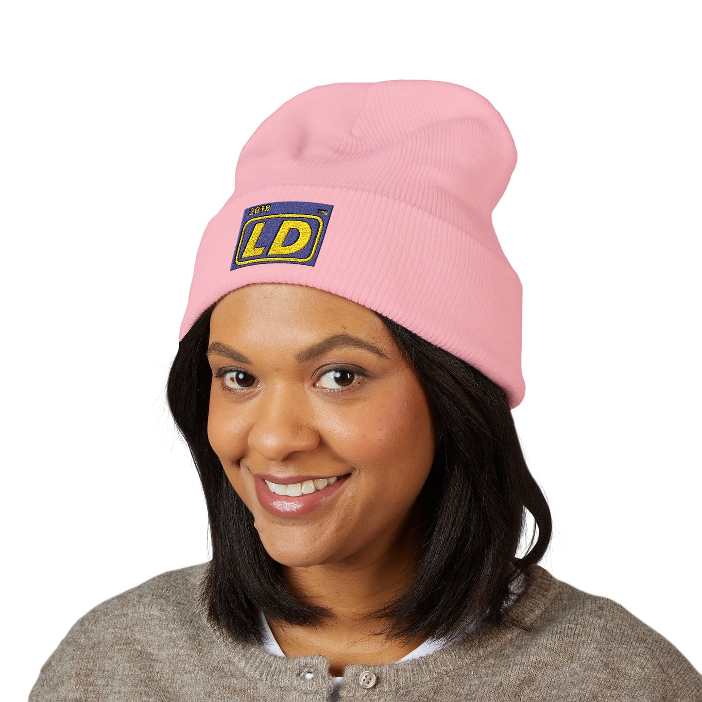 Embroidered Classic Cuffed Beanie reverse official logo initials