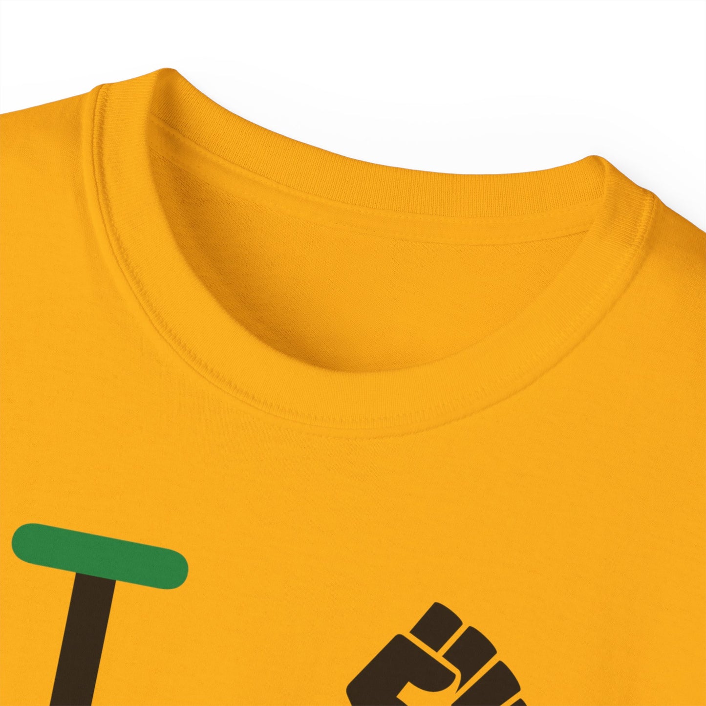 I fist LongD Cotton Tee negative flag Hyde Park upright logo (Juneteenth colors)