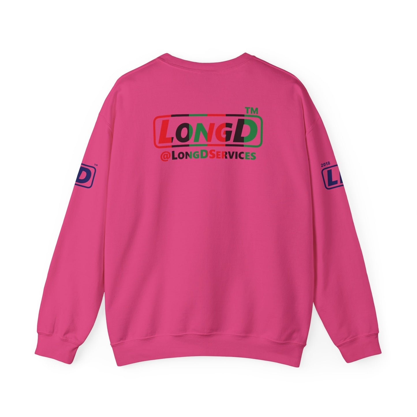 I fist LongD positive vertical 6-striped 4-print tag logo crewneck sweatshirt