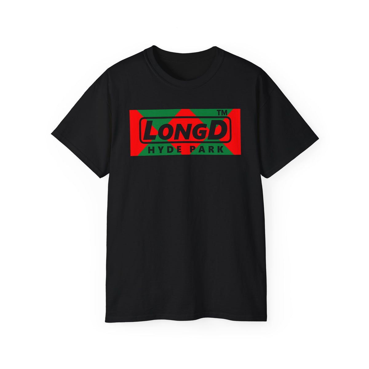LongD Hyde Park negative big argyle logo (Xmas colors) cotton tee