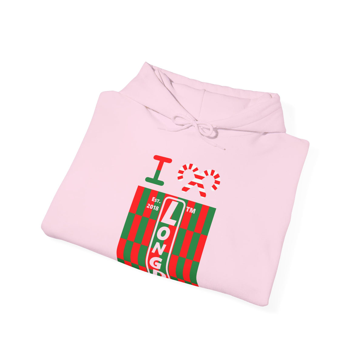 I candy cane LongD Chicago negative upright tiled logo hoodie
