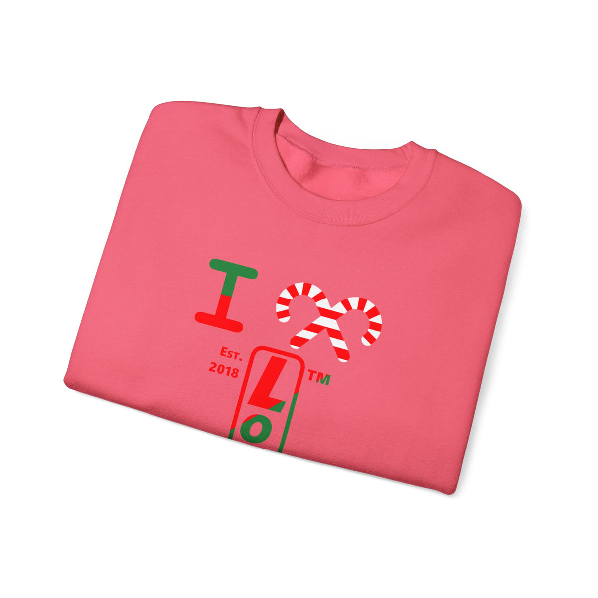 I candy cane LongD Tag positive upright pixel-weighted 4-striped 4-print logo crewneck sweatshirt