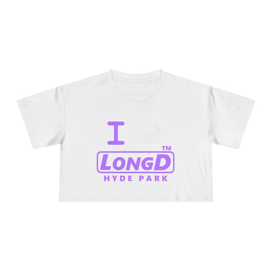 I Bunny LongD positive lavender Hyde Park Logo Crop Tee