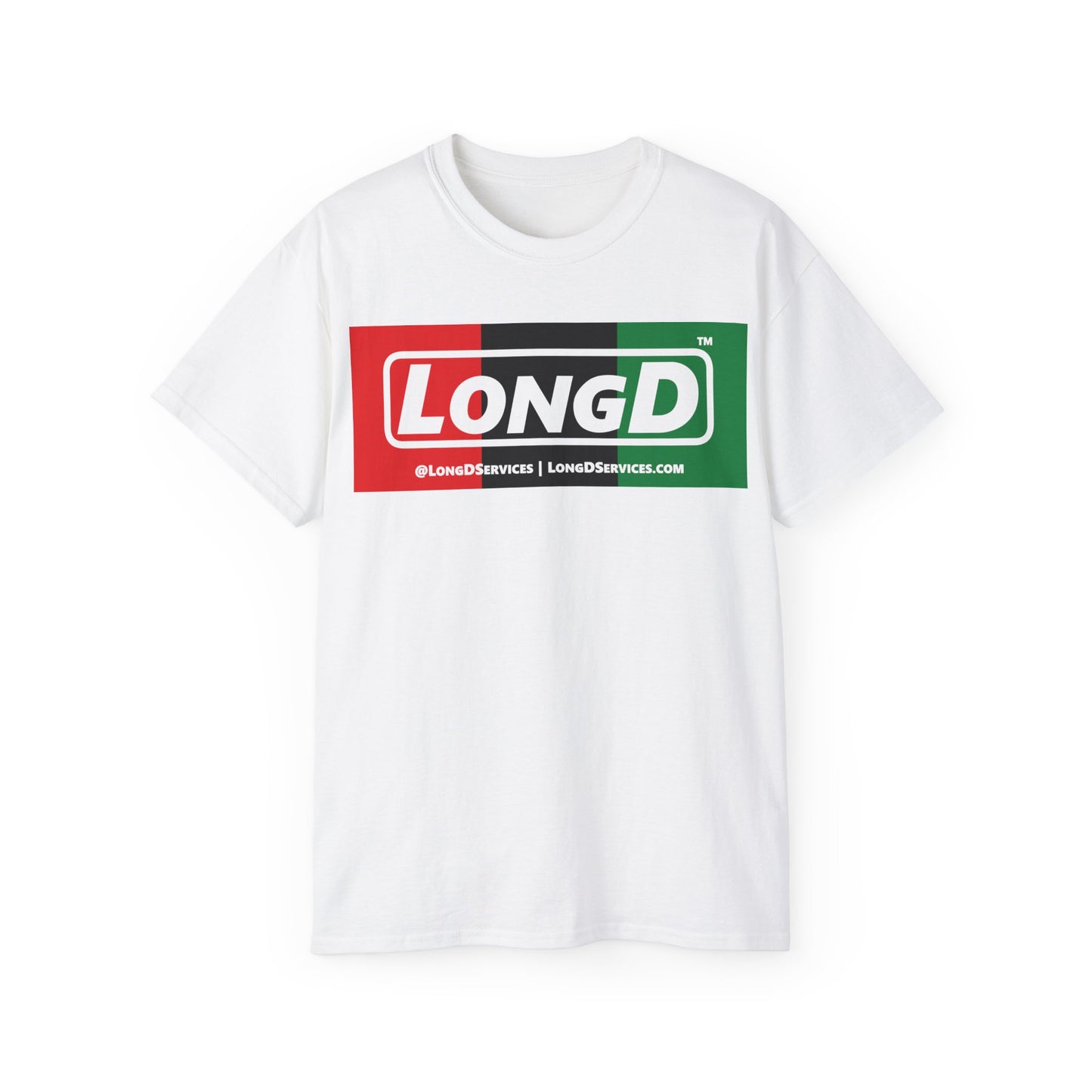 LongD® Logo Cotton Tee Juneteenth negative thirds text