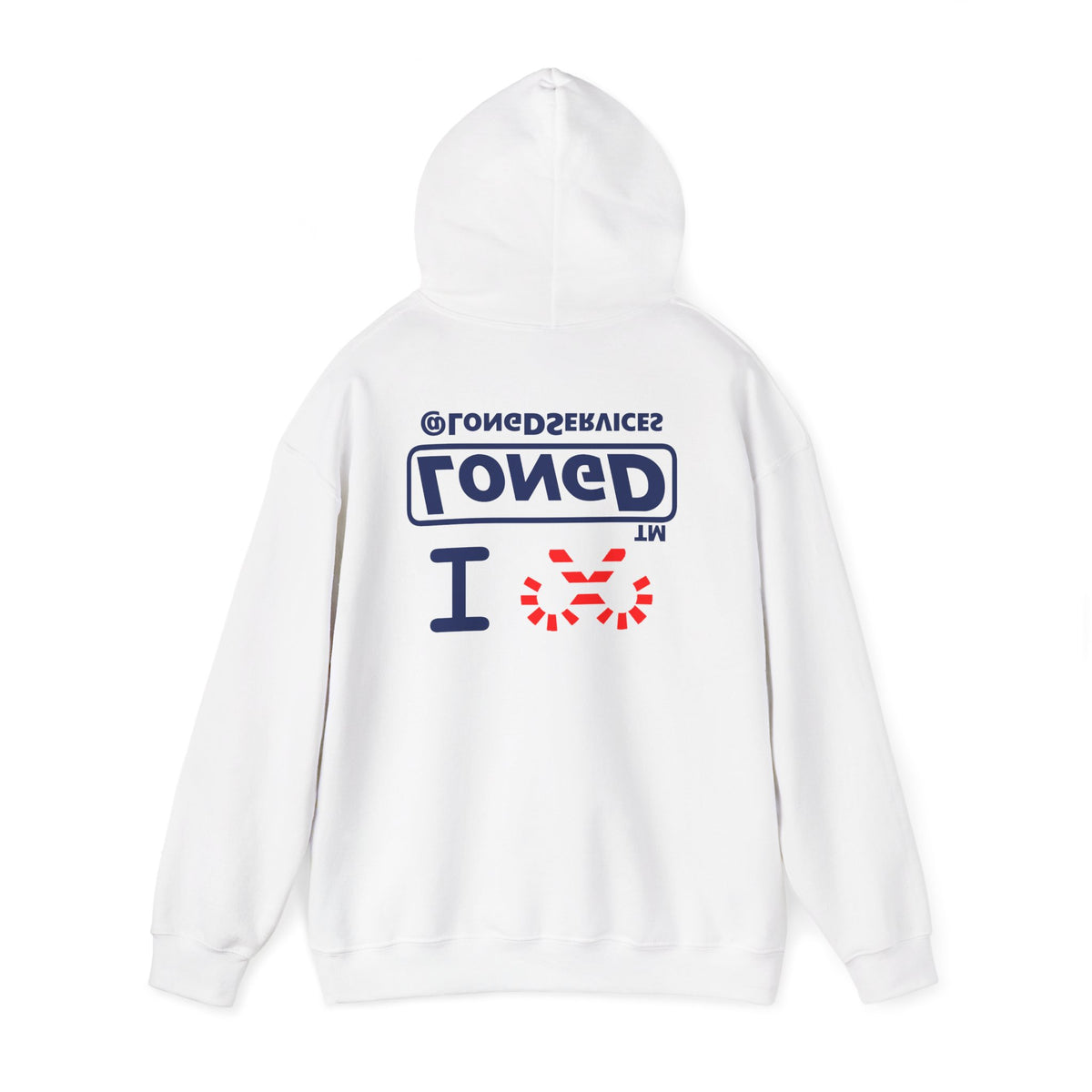 I candy cane LongD Tag positive official basic navy front-back logo hoodie