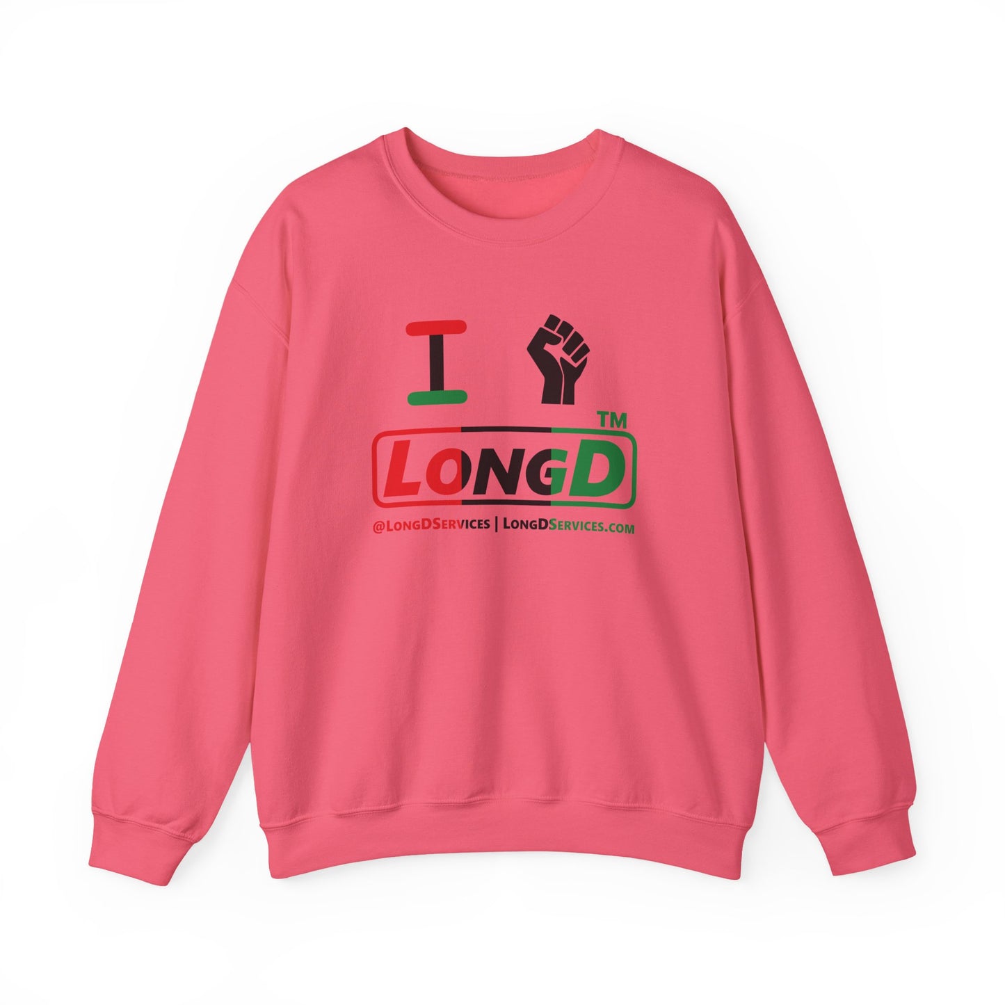 I fist LongD positive vertical 3-striped tag-domain logo crewneck sweatshirt