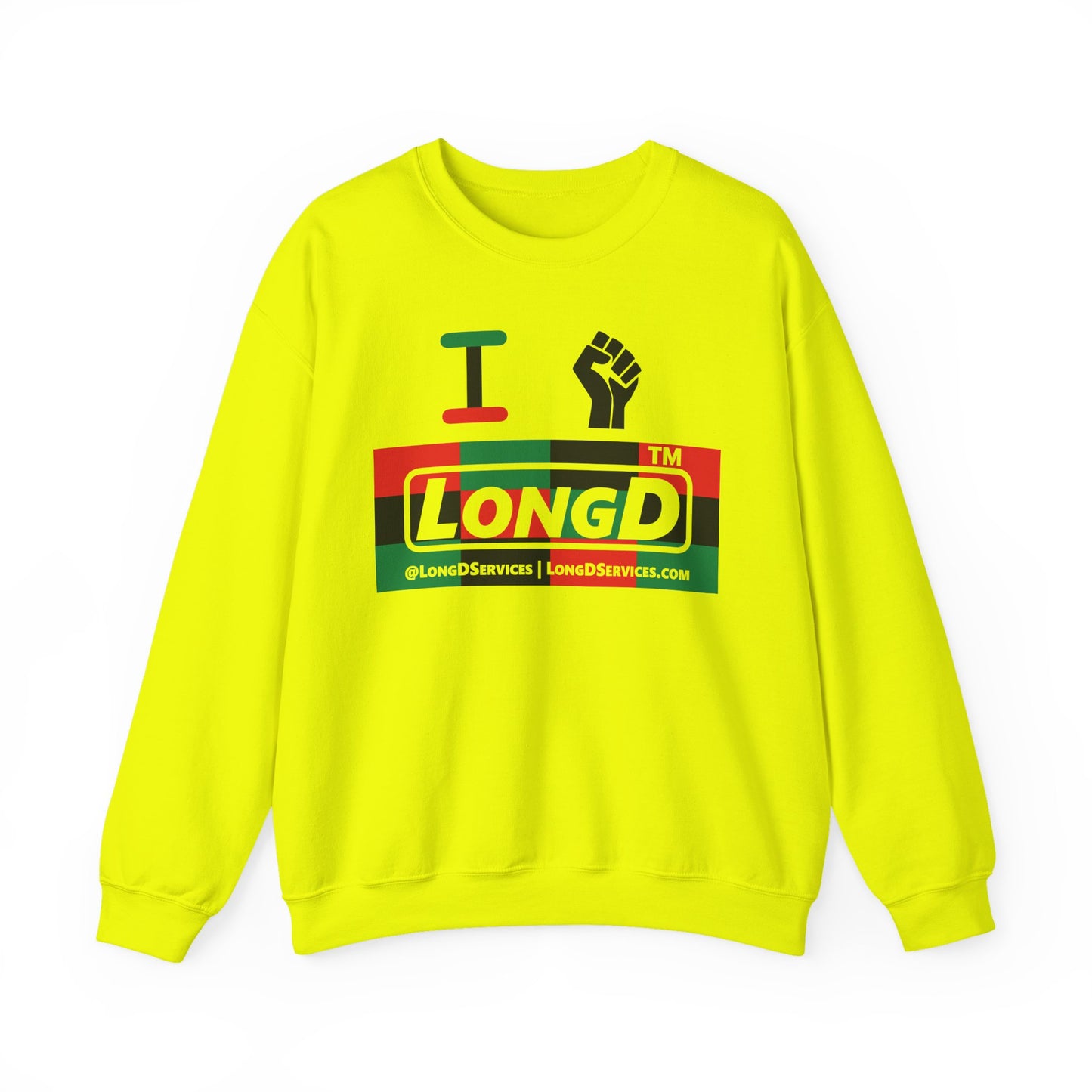 I fist LongD negative 3x4 tag-domain logo crewneck sweatshirt