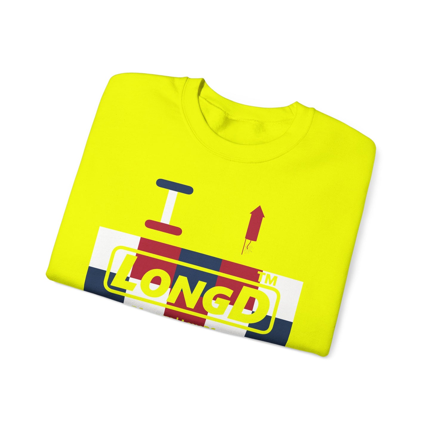 I firecracker LongD negative 2x5 tag-domain logo crewneck sweatshirt