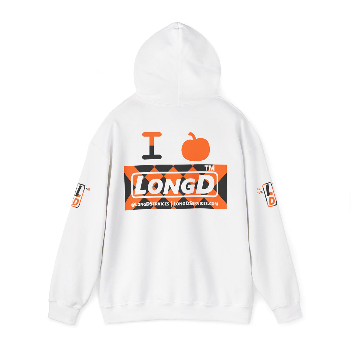 I pumpkin LongD Tag-domain negative stylized argyle 4-print logo hoodie