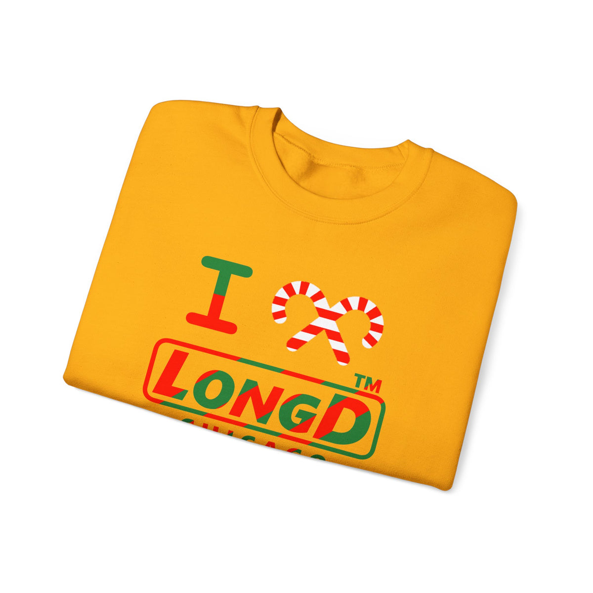 I candy cane LongD Chicago positive pixel-weighted 6-striped logo crewneck sweatshirt