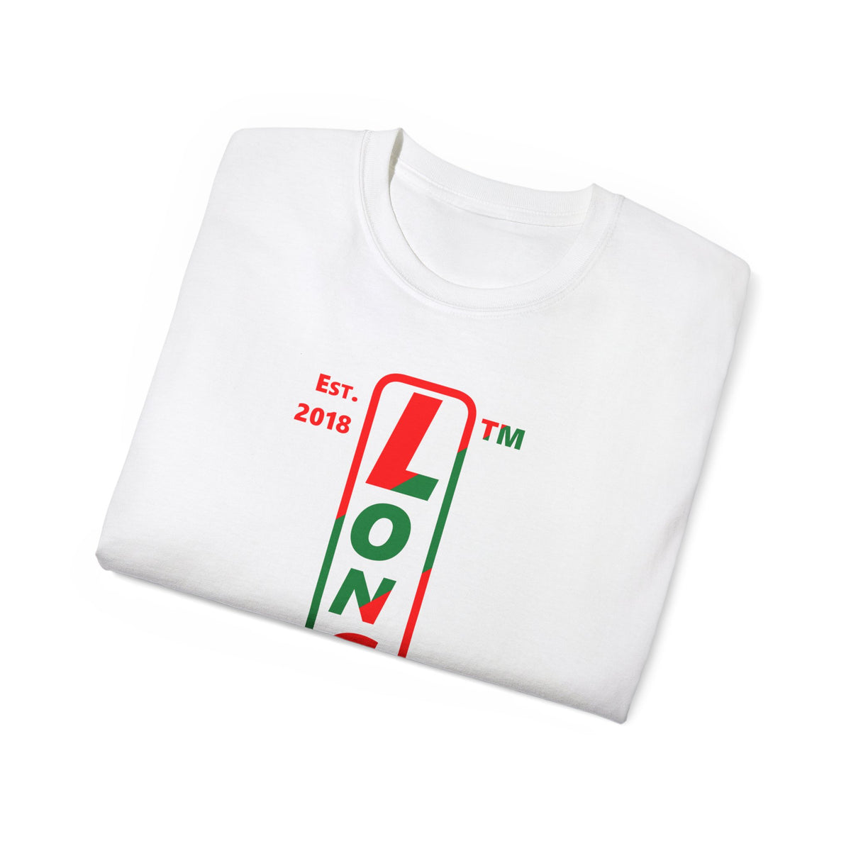LongD Chicago positive upright pixel-weighted 4-striped logo (Xmas colors) cotton tee