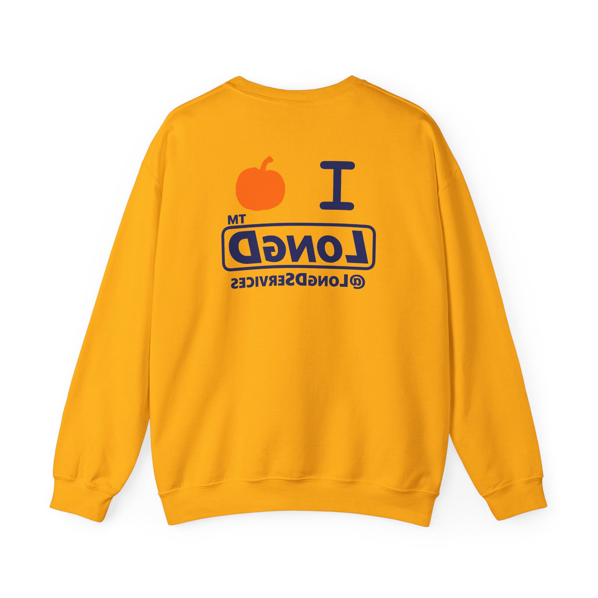 I pumpkin LongD Tag positive basic Navy (002060) front-back logo crewneck sweatshirt