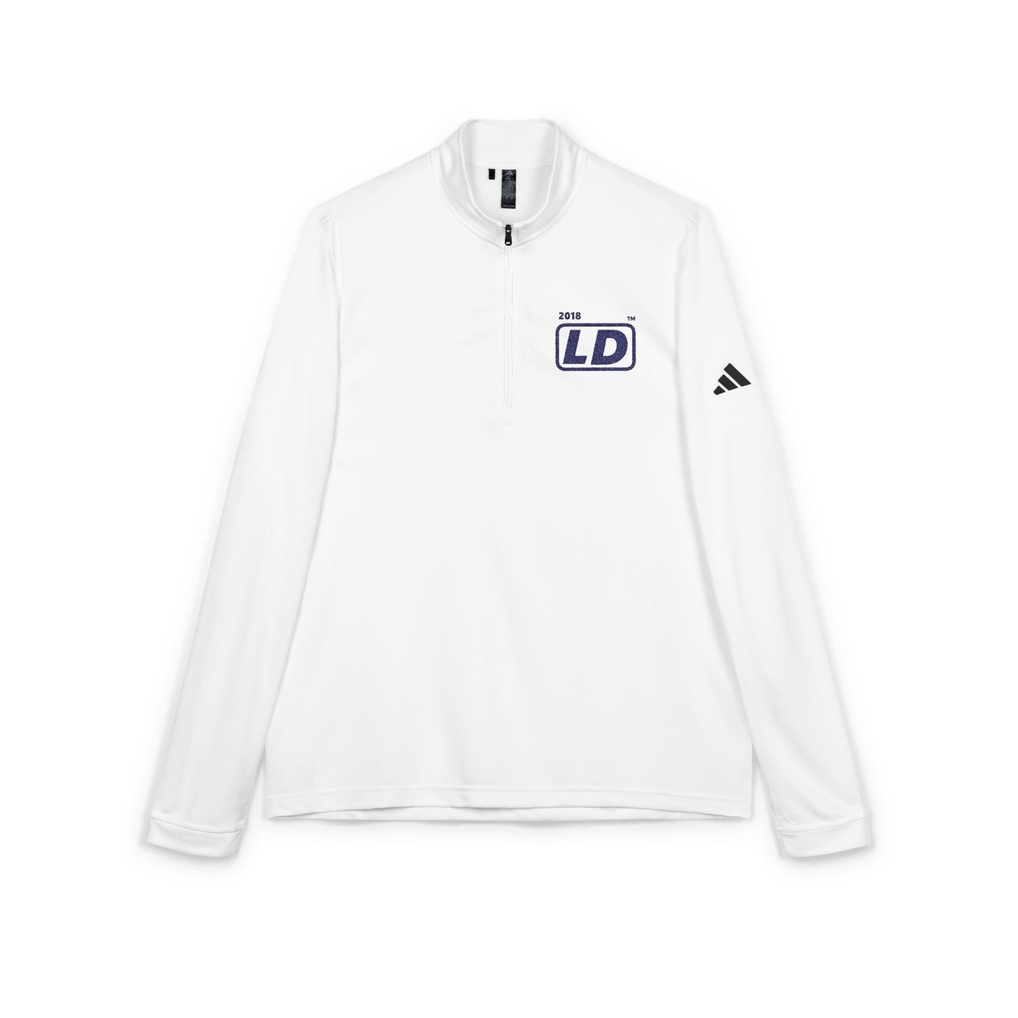 Embroidered adidas® Quarter-Zip pullover official basic logo initials