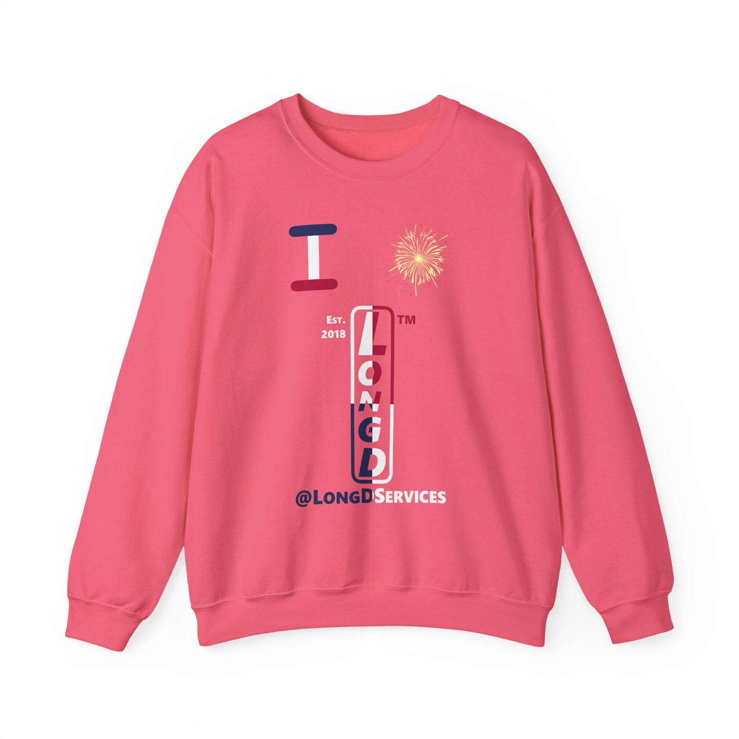 I Burst LongD positive quarters tag upright logo crewneck sweatshirt