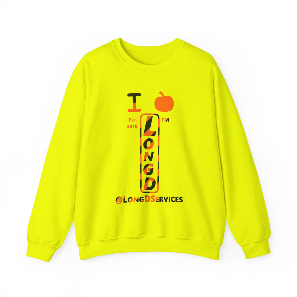 I pumpkin LongD Tag positive upright pixel-weighted 12-striped logo crewneck sweatshirt
