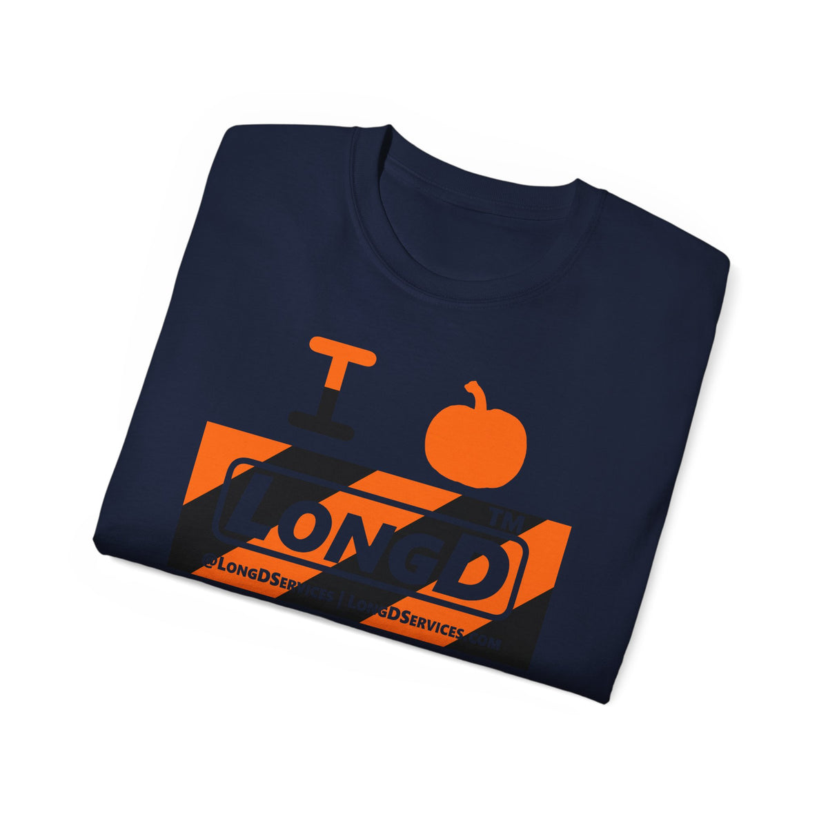 I pumpkin LongD Tag-domain negative original diagonal 6-striped logo cotton tee